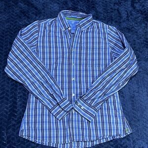 Duck Head Men’s Blue Button Up Dress Shirt Size L  Athletic Fit